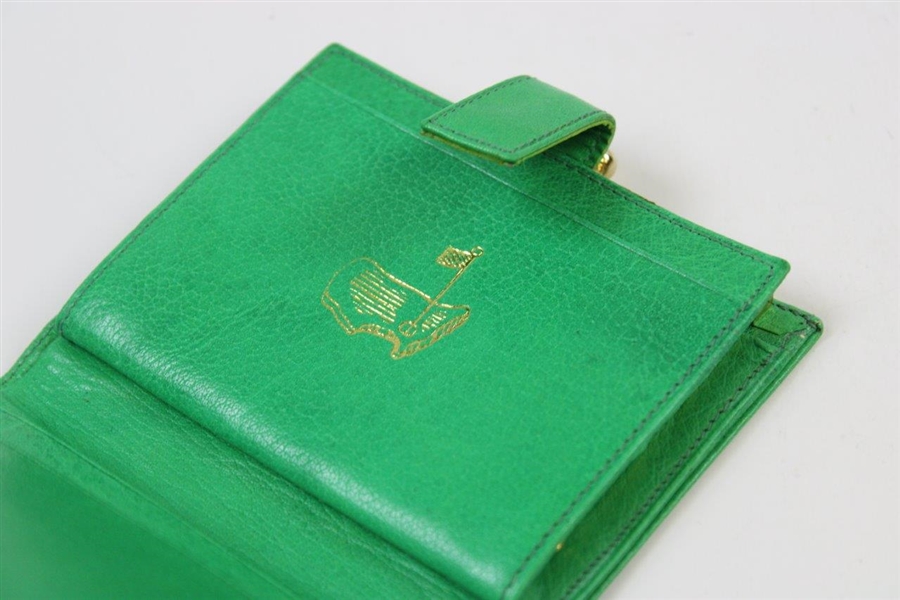 Circa 1970's Augusta National Golf Club Ladies Green Wallet in Box - Made in Italy