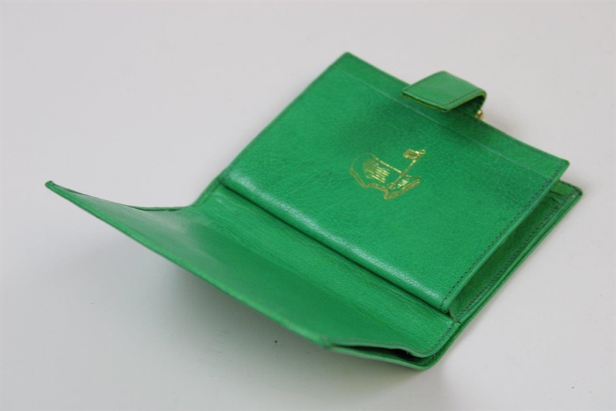 Circa 1970's Augusta National Golf Club Ladies Green Wallet in Box - Made in Italy