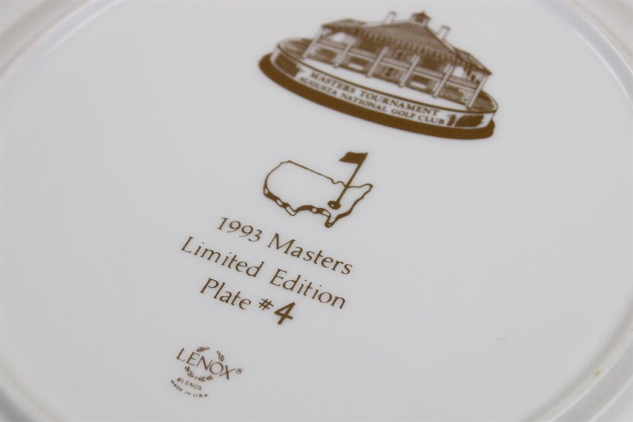 1993 Masters Tournament Lenox Commemorative Member Plate #4 with Original Box
