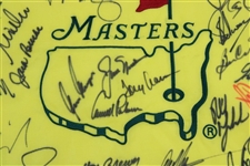 Big 3 Center Signed Masters Champs Undated Flag with 33 Total Champs! PSA/DNA #B97390