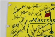 Big 3 Center Signed Masters Champs Undated Flag with 33 Total Champs! PSA/DNA #B97390