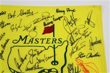 Big 3 Center Signed Masters Champs Undated Flag with 33 Total Champs! PSA/DNA #B97390