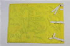Big 3 Center Signed Masters Champs Undated Flag with 33 Total Champs! PSA/DNA #B97390
