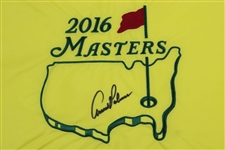 Arnold Palmer Signed 2016 Masters Tournament Embroidered Flag - Last Masters JSA #Z20126