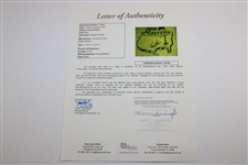 Arnold Palmer Signed 2016 Masters Tournament Embroidered Flag - Last Masters JSA #Z20126
