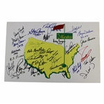Masters Champs Signed The Masters Logo Broadside with 29 Total Champs! JSA ALOA