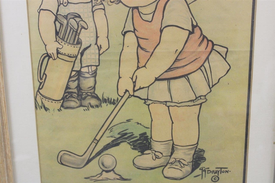 1924 Cartoon 'Keep Your Eye On The Ball' Home Magazine Ad by Drayton - Framed
