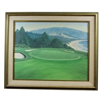 Pebble Beach #10 Original Oil on Canvas Painting by Glen Propst - Framed