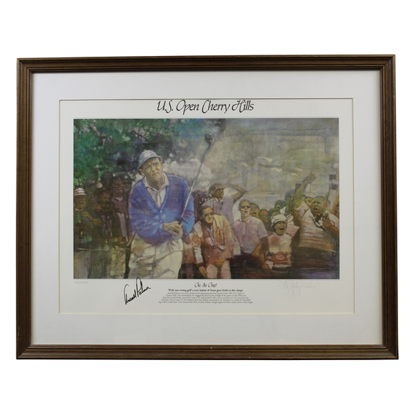 Arnold Palmer Signed Ltd Ed 'On in One' US Open Cherry Hills Print - Framed JSA ALOA