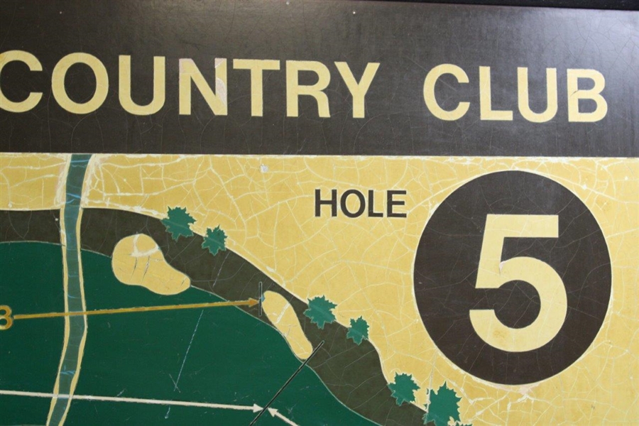 Original Sahara Country Club Hole #5 Metal Map Sign