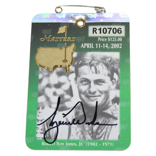 Tiger Woods Signed 2002 Masters SERIES Badge #R10706 JSA FULL #XX60326