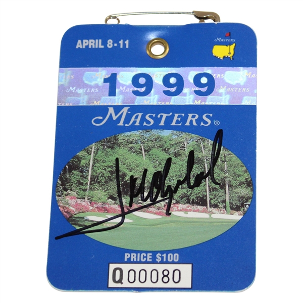 Jose Maria Olazabal Signed 1999 Masters SERIES Badge #Q00080 JSA ALOA