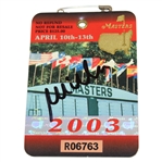 Mike Weir Signed 2003 Masters SERIES Badge #R06763 JSA ALOA