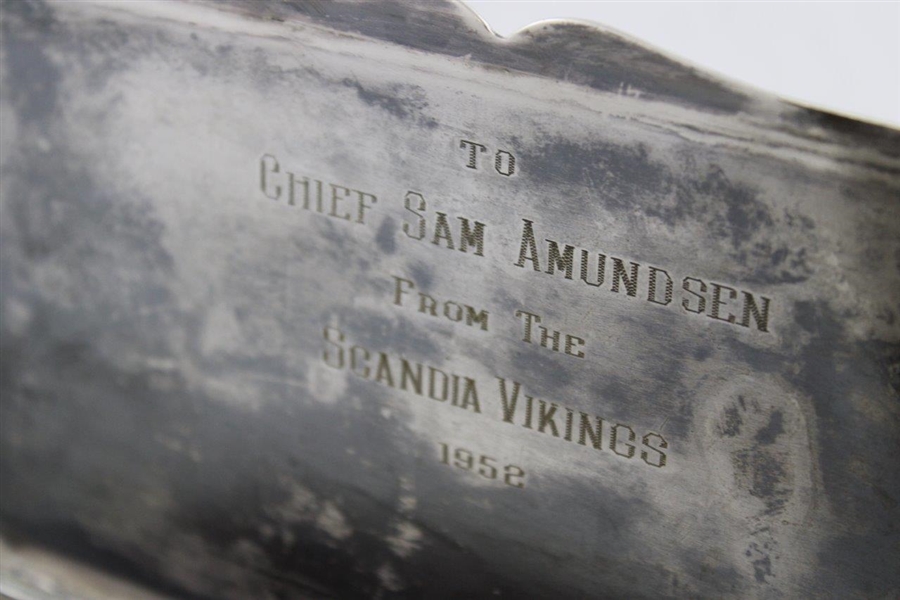 Scandia Vikings Crest Metal Box To Chief Sam Admundsen 1952