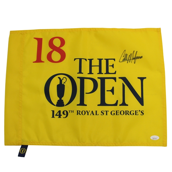 Collin Morikawa signed 2021 The OPEN at Royal St. George's Flag JSA#WIT719704