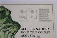 Palmer, Picard, Snead, Sarazen, Middlecoff Signed Augusta National Course Map by JP Izatt JSA ALOA
