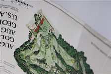 Palmer, Picard, Snead, Sarazen, Middlecoff Signed Augusta National Course Map by JP Izatt JSA ALOA