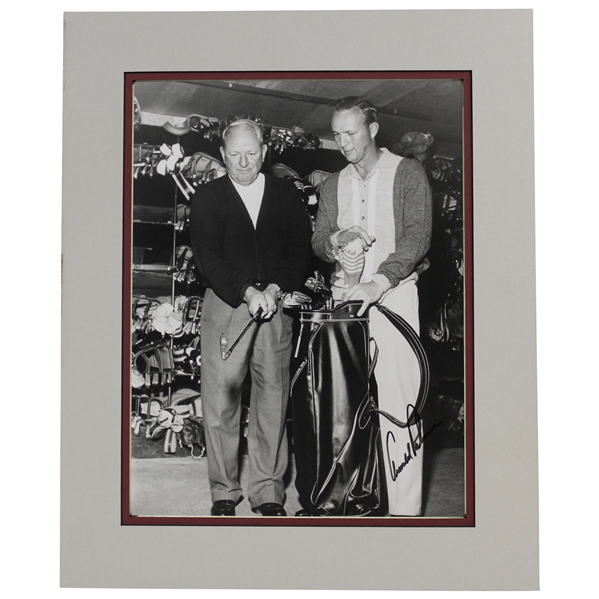 Arnold Palmer Signed Matted Photo with His Dad Deacon JSA ALOA