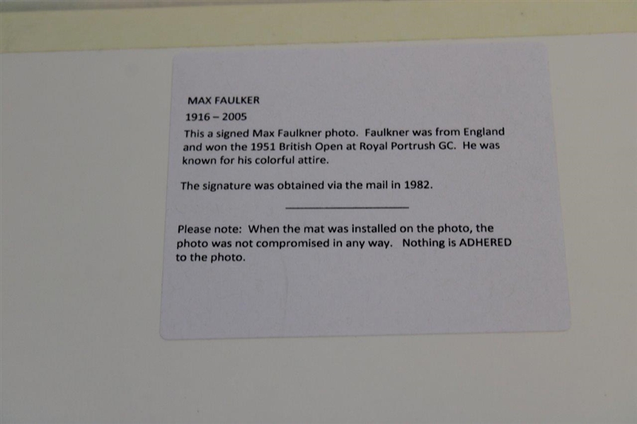 Max Faulkner Signed Photo In Custom Mat JSA ALOA