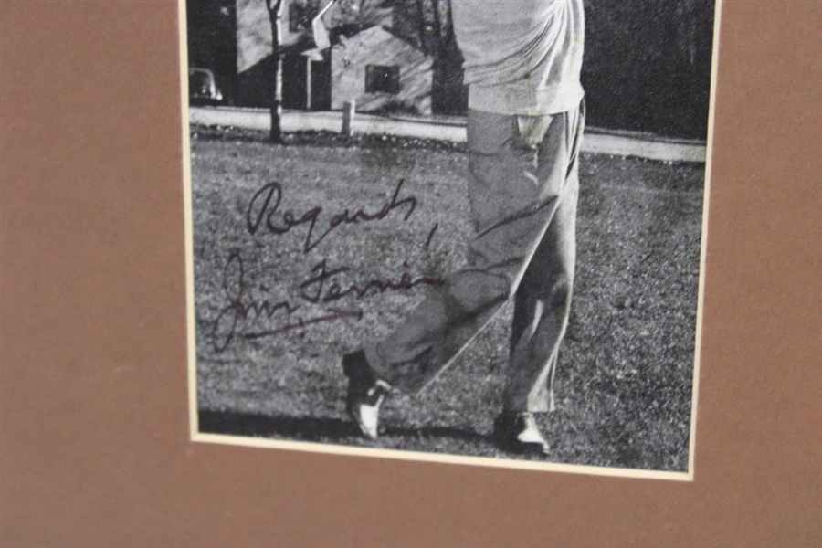Jim Ferrier Signed Photo & Scorecard In Custom Mat JSA ALOA
