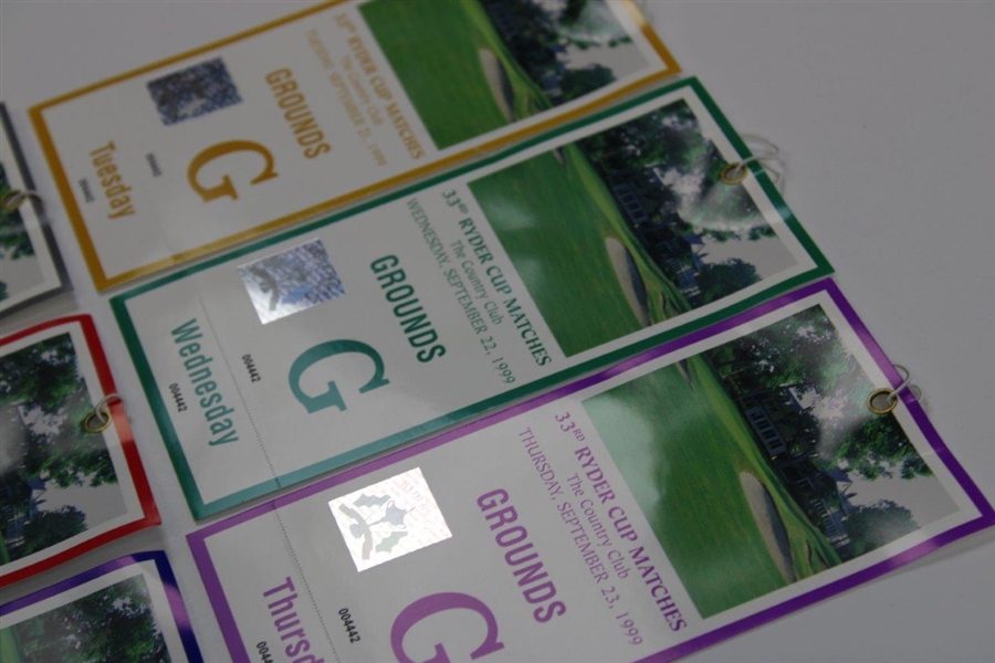 Six (6) 1999 Ryder Cup at The Country Club Grounds Tickets - Tuesday-Sunday