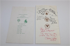 (2) PGA President's Dinner Menus Signed by Yates, Sargent, Black & Others JSA ALOA