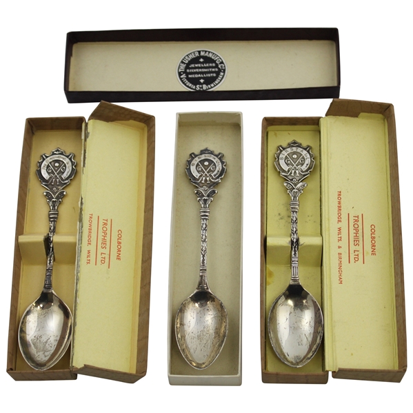 Golf Trophy Sterling Silver Spoons x3