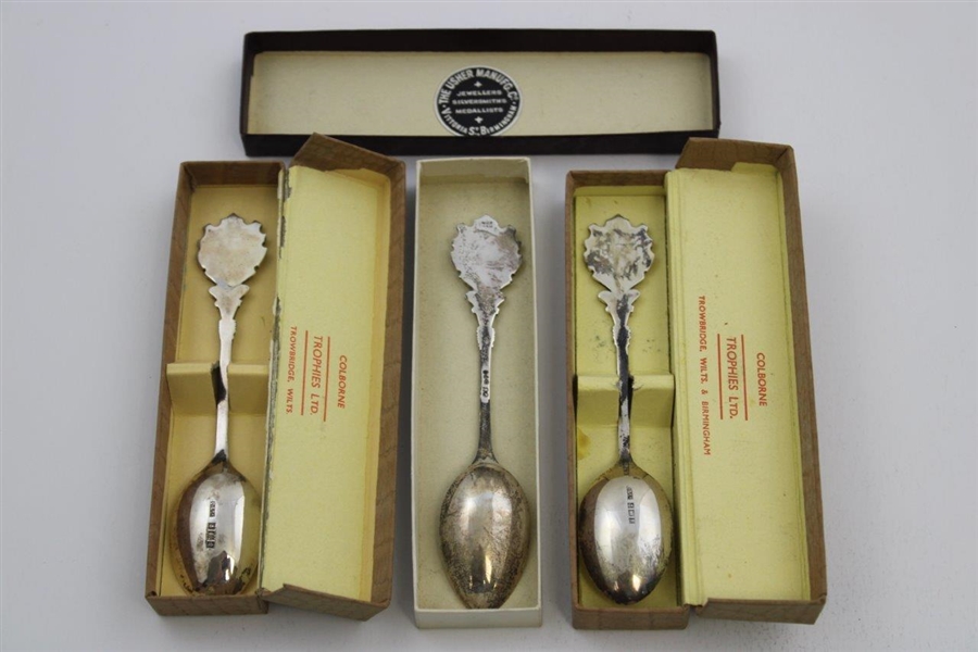 Golf Trophy Sterling Silver Spoons x3