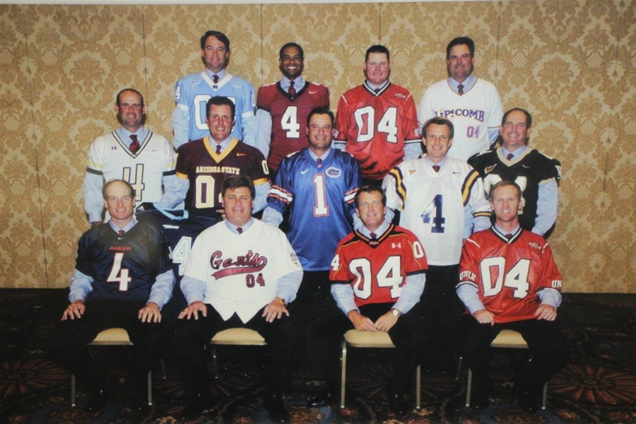 2004 US Ryder Cup Team Photo In College Jerseys w/ Tiger Woods, Phil Mickelson & Others