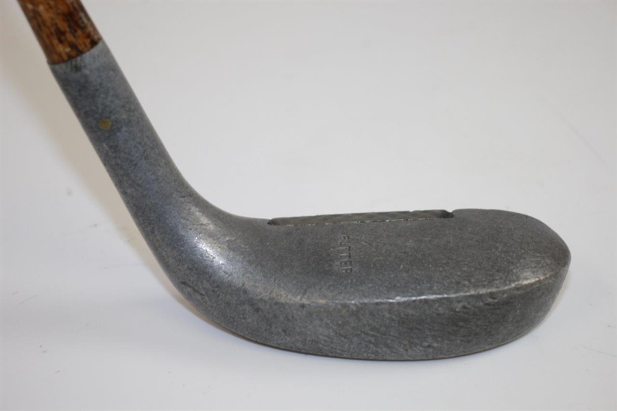 Unknown Maker Aluminum Head Wood Shafted Putter -'Putter' Stamped In Head