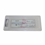 Sam Snead Signed 12/30/1985 Personal Check to The Home Insurance Co. PSA/DNA 83511587 MINT 9