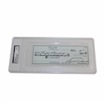Sam Snead Signed 10/14/1984 Personal Check to Webb Plumbing PSA/DNA 83511599 MINT 9