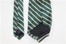 Augusta National Golf Club Masters Logo Green & White with Blue Striped Necktie - Used