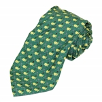 Augusta National Golf Club Green with Yellow Logo & Crossed Clubs Necktie - Used