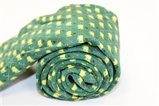 Augusta National Golf Club Green with Yellow Logo & Crossed Clubs Necktie - Used