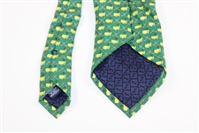 Augusta National Golf Club Green with Yellow Logo & Crossed Clubs Necktie - Used