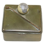 Vintage Golf Club with Hand Cut Gutty Golf Ball Themed Green Keepsake Box - J.B.