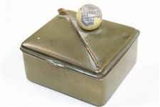 Vintage Golf Club with Hand Cut Gutty Golf Ball Themed Green Keepsake Box - J.B.