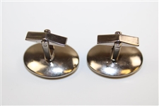 Pair of Post-Swing Golfer Themed Oval Shaped Cuff Links