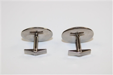 Pair of Post-Swing Golfer Themed Oval Shaped Cuff Links