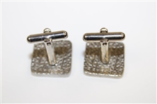 Pair of Post-Swing Golfer Themed Square Shaped Cuff Links