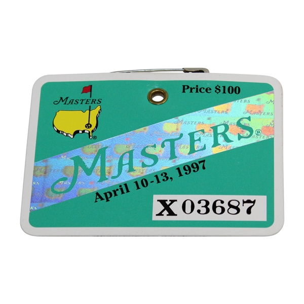 1997 Masters Tournament SERIES Badge #X03687 - Tiger Woods Winner