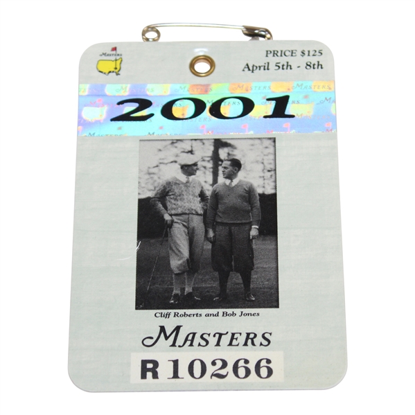 2001 Masters Tournament SERIES Badge #R10266 - Tiger Woods Winner
