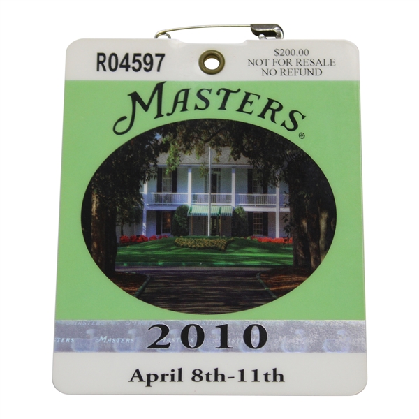 2010 Masters Tournament SERIES Badge #R04597 - Phil Mickelson Winner