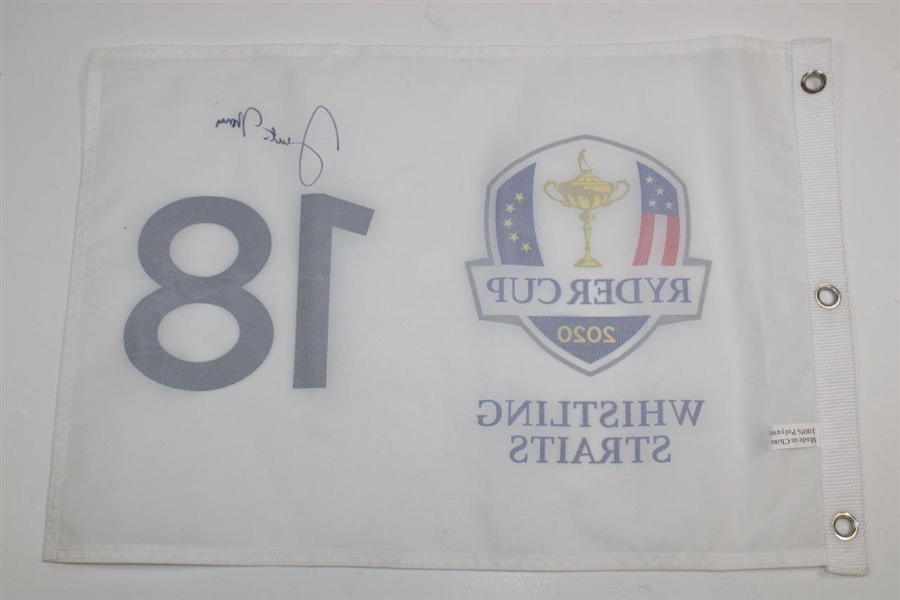 Justin Thomas Signed 2020 Ryder Cup at Whistling Straits Flag (Full Autograph) JSA ALOA