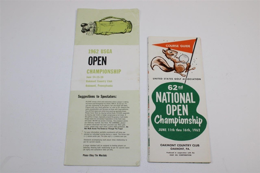 1962 US Open Spectator Guide And Course Guide (Nicklaus 1St Major)