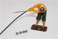 Cable Operated Swinging Golfer w/Original Box & Four (4) Steel Golf Balls