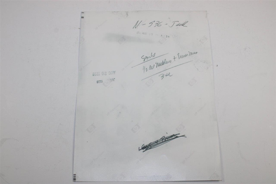 Jack Nicklaus Signed 1959 Flint Open Low Amateur Photo JSA ALOA