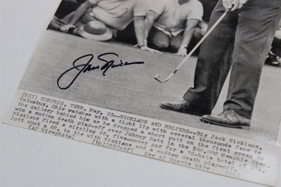 Jack Nicklaus Signed 1965 Memphis Invitational Open Photo JSA ALOA