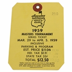 1959 Masters Tournament SERIES Badge #210 - Art Wall, Jr. Winner